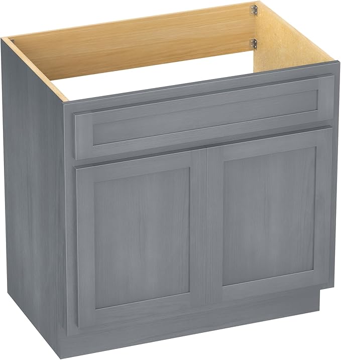 Vanity Art 39 Inch Double Shutter Door Bathroom Vanity Base Cabinet with Soft Closing Shaker Drawer, Strudy Floor Mount Storage Cabinet Organizer for Bedroom, Living Room, Kitchen, VA4039-S