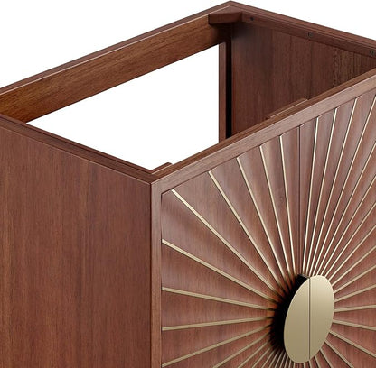 Modway Daylight Bathroom Vanity Cabinet-Sink Basin Not Included, 30 Inch, Walnut