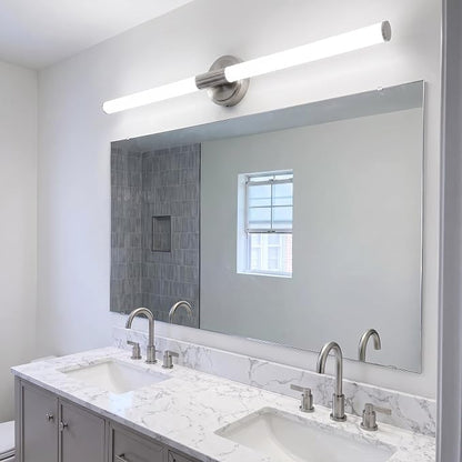 URSOLA 48" Modern LED Bathroom Light Fixtures, Brushed Nickel 3CCT Dimmable Bathroom Vanity Light Over Mirror, Bathroom Vanity Bath Bar Lights with 360° Removable Acrylic Light Tube