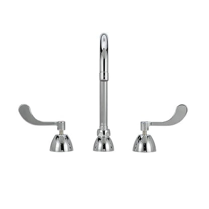 Zurn Z831B4-XL AquaSpec Widespread Gooseneck Faucet, 5 3/8" Spout, 2.2 GPM Pressure-Compensating Aerator, 4" Wrist Blade Handles, Chrome