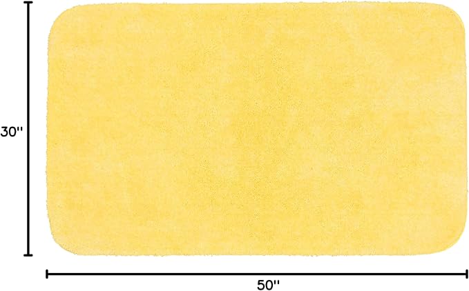 Garland Rug Traditional Nylon Washable Rubber Ducky Yellow 30" X 50" Bath Rug - Soft, Absorbent, and Stylish for Your Bathroom