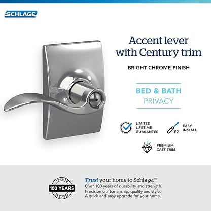 SCHLAGE Accent Lever Century Rose Priv 16080 100