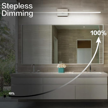 48 Inch Vanity Lights for Bathroom Over Mirror Brushed Nickel Over Cabinet Arm Extra Wide LED Bar 5CCT 2900K 6000K 32W 2560lm ETL