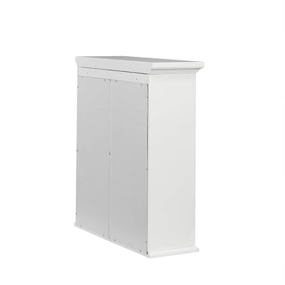 Teamson Home St. James Removable Wood Wall Cabinet 2 Doors 2 Adjustable Shelves 3 Storage Spaces, White | Storage