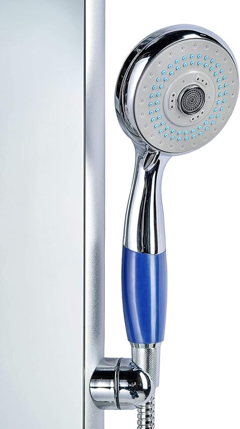 Blue Ocean 52" Aluminum SPA392M Shower Panel Tower System with Rainfall Shower Head and 8 Adjustable Massage Jets