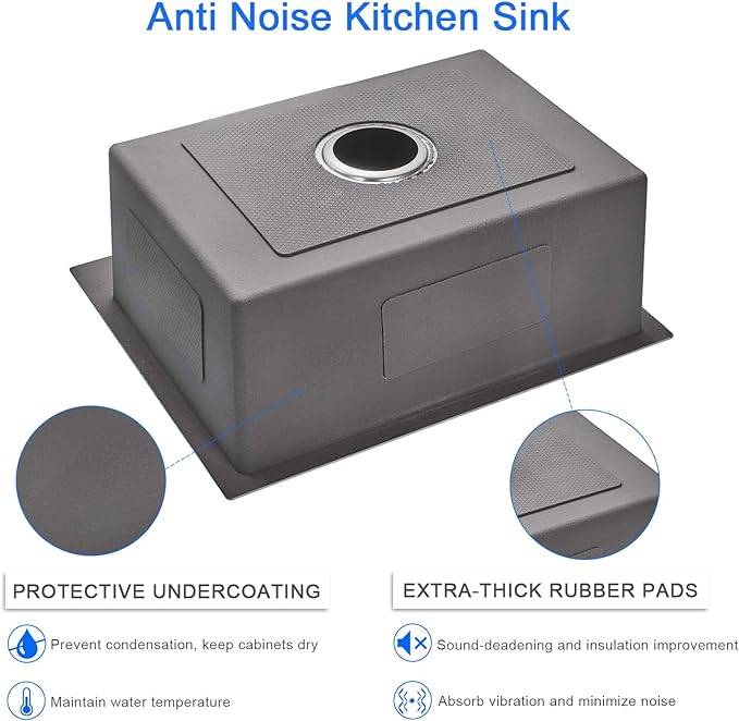 24"x18" Drop-In Kitchen Sink 304 Stainless Steel Brushed | 24 inch Sink Drop in | 304 SS | Topmount | Single Bowl | 9" Deep | Drain Kit Included | Moden Kitchen/Prep