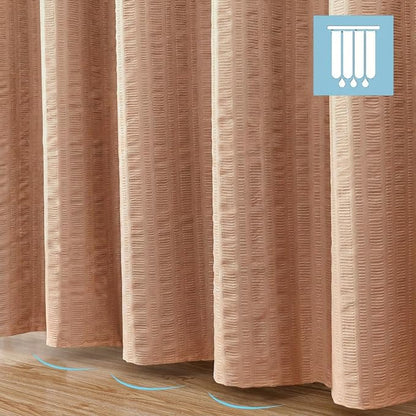 Aiyufeng Moga Coral Shower Curtain 84 Inches Long, 3D Embossed Textured Fabric Shower Curtain for Bathroom - Soft Cloth & Hotel Spa Luxury, Machine Washable, 72X84