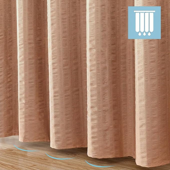 Aiyufeng Moga Coral Shower Curtain - 3D Embossed Cloth Shower Curtain for Bathroom, Hotel Luxury Bathroom Curtains, Machine Washable, Standard Size 72Wx78H