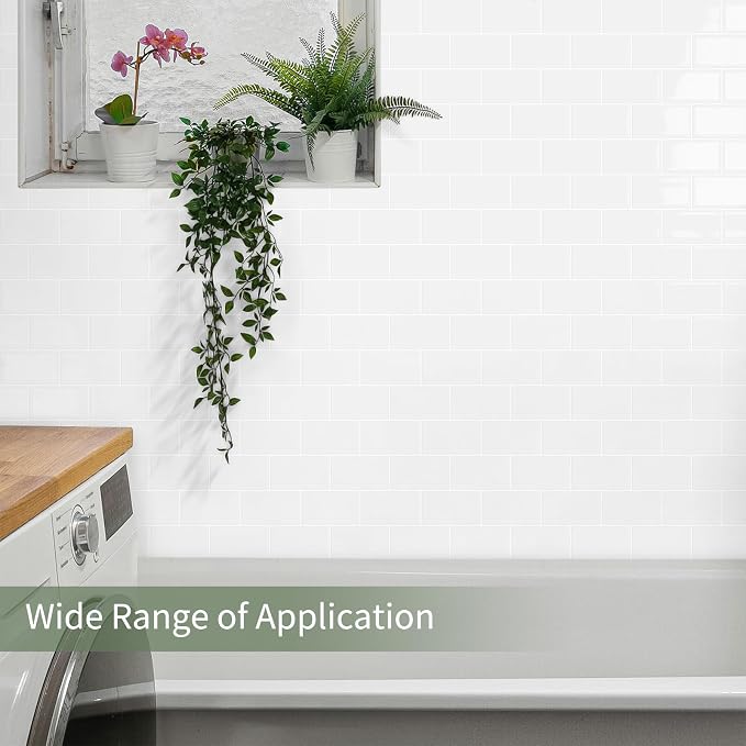 10-Sheet Thick Peel and Stick Kitchen Backsplash Tiles(White,12"×12") | 3D Subway Waterproof Self-Adhesive Wall Tile Stick on Backsplash for Kitchen and Bathroom