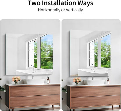 KOCUUY Large Frameless Mirror,36x40 Inch Rectangle Bathroom Vanity Mirror for Over Sink, Upgraded Shatterproof Unframed Design