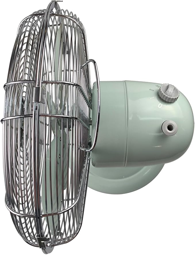 Good Housekeeping (92604) All-Metal 12" Retro Desk Office Table Fan with Wide Oscillation, 3-Speed Settings & Carrying Handle (Breezewave)
