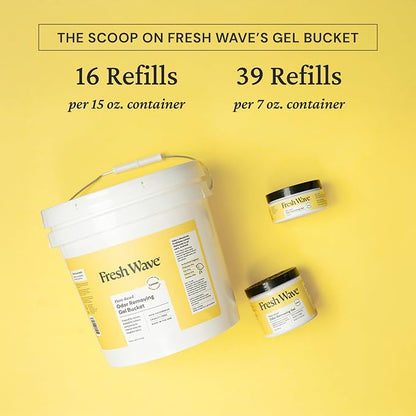 Fresh Wave Odor Eliminator Gel Bucket, 248 oz. Lemon Refill | EPA Safer Choice rated, No parabens or harsh chemicals, Refills up to 16 large gel jars, Pet-safe room deodorizer