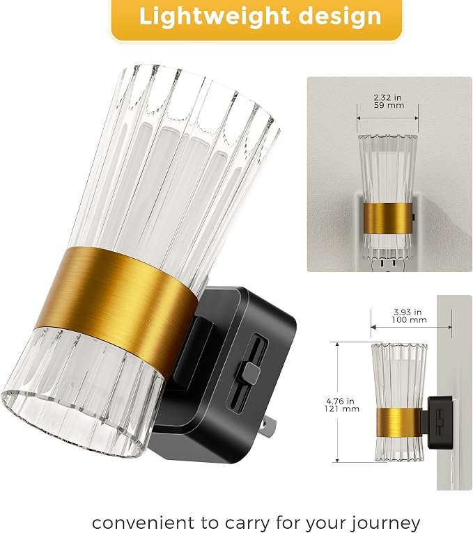 L LOHAS LED Night Light Night Lights Plug into Wall 3000K Soft Warm 0-100LM | Adjustable Modern Night Lights, Automatic Nightlights Pulg in with Dusk to Dawn Sensor for Rooms Bathroom Hallway Decor