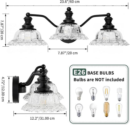 Farmhouse Vanity Lights for Bathroom Light Fixtures Black Vanity Lights 3 Light Bathroom Light Fixtures