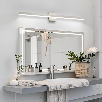 Nickel Bathroom Vanity Light 39.4 inch, 30W Dimmable 5CCT LED Bathroom Light Fixture Over Mirror Restroom-ETL Certificated