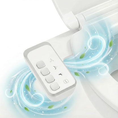 Bidet Attachment – Non-Electric Fresh Water Toilet Bidet with One-Touch Start/Stop Cleaning, Adjustable Water Pressure, Self-Cleaning Front & Rear Nozzles, 5-Min Easy Installation (White)