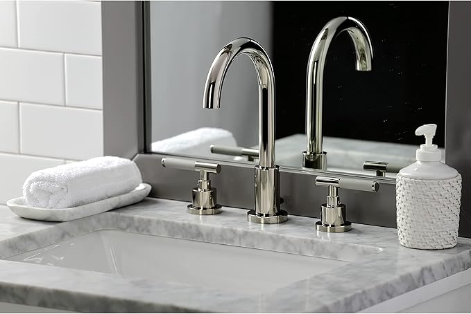 Fauceture FSC8929CKL Kaiser Widespread Bathroom Faucet with Pop-Up Drain, Polished Nickel