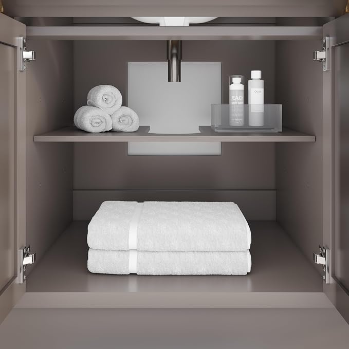 Capri III 48" Single Sink Bathroom Vanity With Stealth Organizer, Solid Wood Bathroom Cabinet with Engineered Stone Countertop & Backspalsh, Soft Closing Door & Drawer, Pre-Assembled, Mink