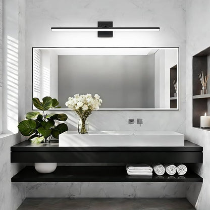 LED Bathroom Vanity Light, Modern Bathroom Light Fixture Over Mirror (Cool White 6000K), Vanity Light Bar with Angle Adjustable, 32 Inch, Black