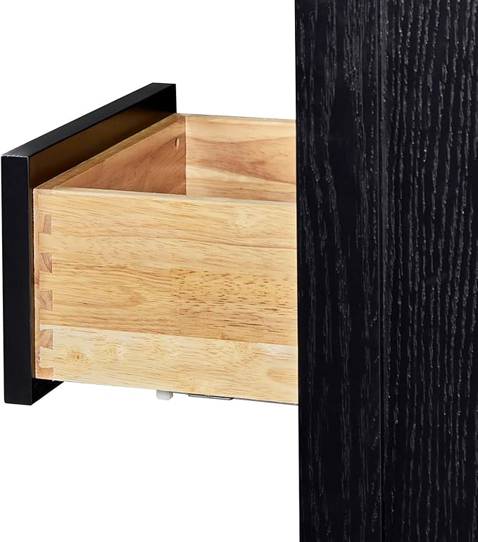 ARIEL Cambridge 66-inch Bathroom Vanity Base Cabinet,Solid Wood, 2 Soft Closing Doors, 9 Dovetail Drawers, Black Oak