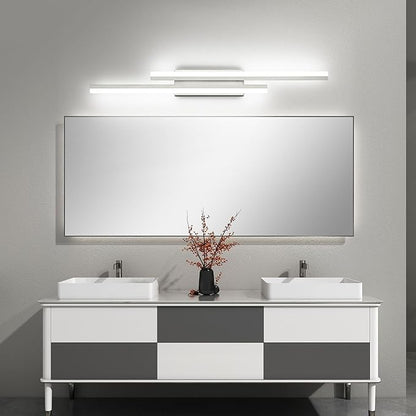 PRESDE 40" LED Bathroom Vanity Light, Modern Brushed Nickel Wall Bar Fixture Over Mirror 5CCT