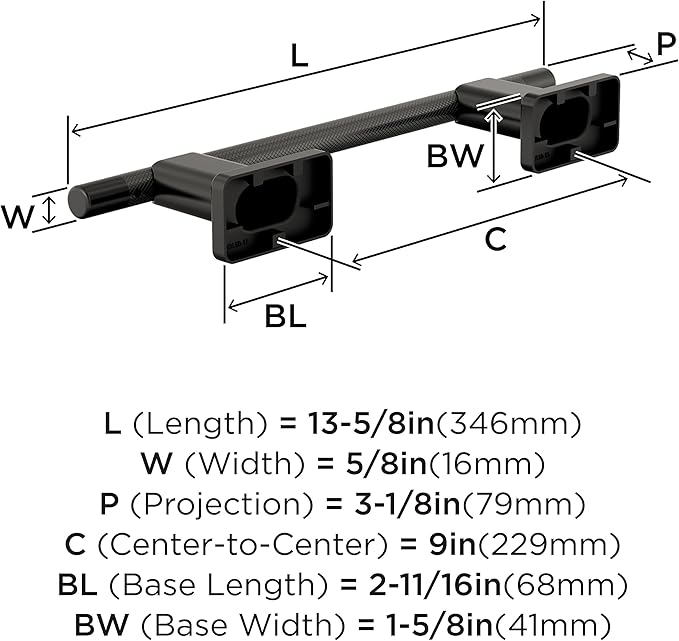 Amerock Bronx Black Bronze 9 inch (229mm) Towel Bar, BH26616BBR