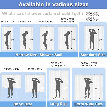 Stall Size Clear Shower Curtain Liner with Magnets and Rustproof Grommets, Lightweight, Waterproof, Odor-Free, Suitable for Home, Hotel, Office etc. (48Wx72H)