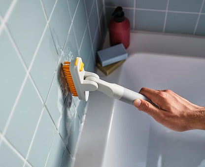 Joseph Joseph CleanTech Household Cleaning 2-Piece Set for Bathroom & Kitchen, Includes: 2-in-1 Tile Scrubber with Grout Brush and 3-in-1 Detail Brush with Nylon Scraper Tip