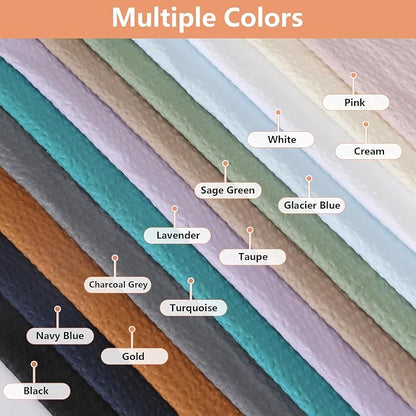 Extra Long Shower Curtain 72 x 96 Inch, 3D Embossed Textured Fabric Bathroom Shower Curtain, Large Hotel Bath Curtain with 12 Holes, Machine Washable Water Resistance, Glacier Blue