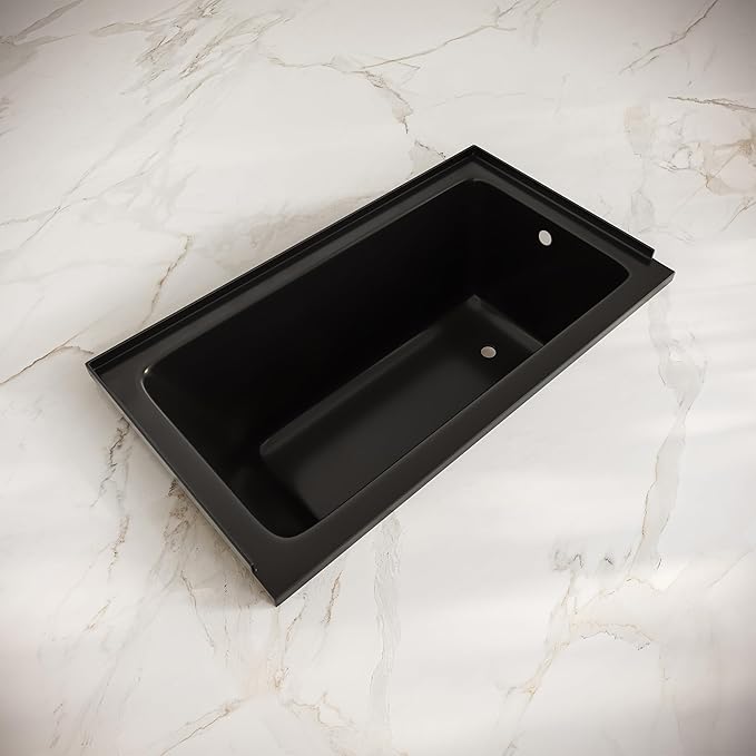 Swiss Madison Voltaire 54 x 30 Right Drain Soaking Alcove Bathtub in Glossy Black