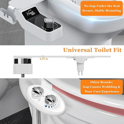 Bidet Attachment for Toilet - A Non-Electric Self Cleaning Water Sprayer with Adjustable Water Pressure, Ultra-Slim Bidet Attachment, Rear and Feminine Wash, Angle Control & Easy Home Installation