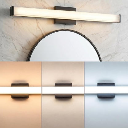 URSOLA 36" Modern LED Bathroom Light Fixtures, Matte Black 3CCT Dimmable Bathroom Vanity Light Over Mirror, Bathroom Vanity Bath Bar Lights with Double Layer Acrylic Shade