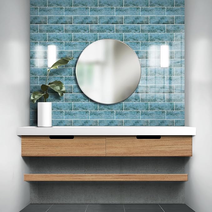 Tilingview 10PCS Peel and Stick Backsplash for Kitchen, 3"x 9" Self-Adhesive Vinyl Gel Subway Tile, Wall Tile for Home Decoration (Rust)