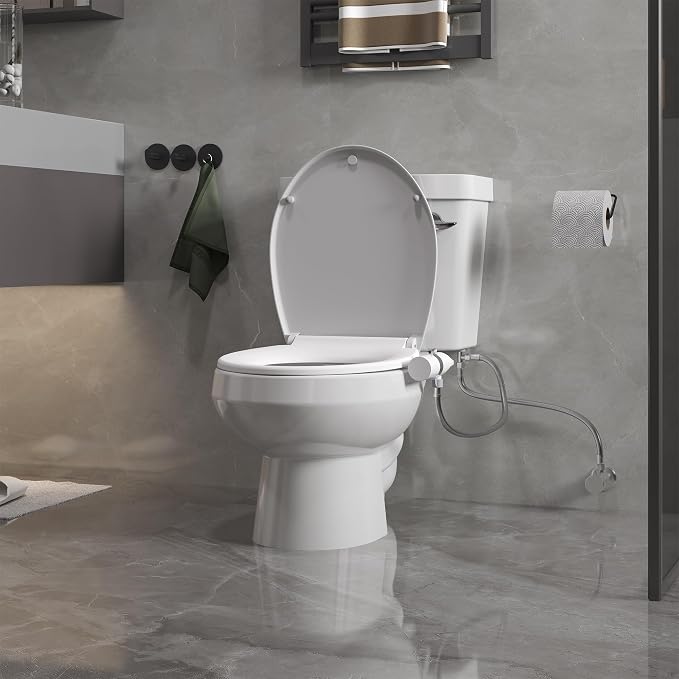 Bidet Attachment for Toilet Seat Water Pressure, Hygienic Bidets Attachment for Existing Toilets - Adjustable Fresh Water Pressure Dual Nozzle (Frontal & Rear Wash) Easy to Install,