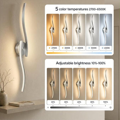 26 Inch LED Bathroom Vanity Light, Brushed Nickel, 5CCT | 26 Inch brushed nickel LED bathroom vanity light with 5CCT, 20%-100% dimming, hardwired horizontal/vertical mount