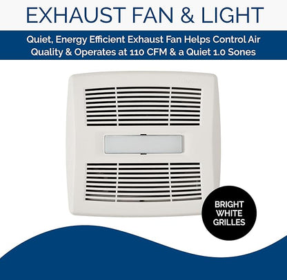 Broan-NuTone AE110L Ventilation Fan with LED Light and AE110 Invent Flex Fan