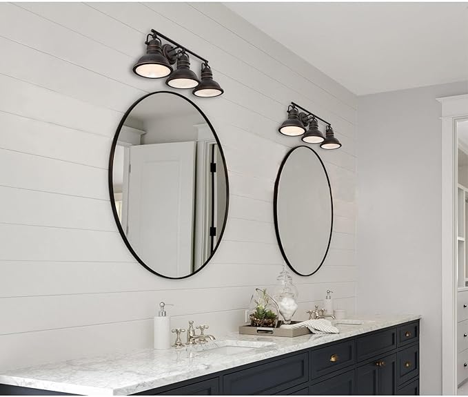 Westinghouse 6116200 Boswell Vintage-Style Three-Light Indoor Vanity Light Fixture, Oil Rubbed Bronze Finish with Highlights, Frosted Prismatic Acrylic Lens