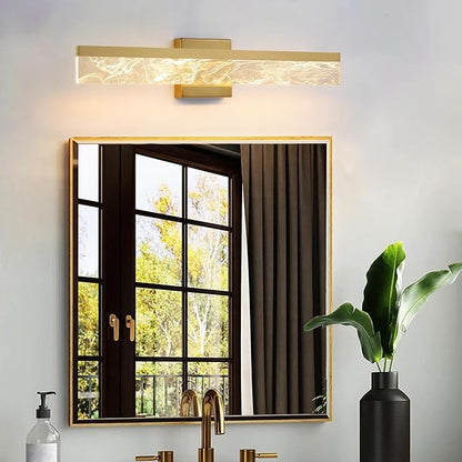 Gold Vanity Light - 24 Inch Modern Bathroom Light Fixture Over Mirror 18W 3000K Warm Lighting Dimmable LED Vanity Lights for Bathroom Restroom Mirror