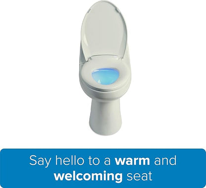 Brondell L60-EB LumaWarm Heated Nightlight Elongated Toilet Seat, Biscuit