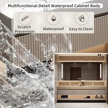 68in Modern Floating Bathroom Vanity with Double Sinks, Intelligent Defogging and Led Light, Wood Bathroom Vanities, Wall-Mounted Storage Cabinet