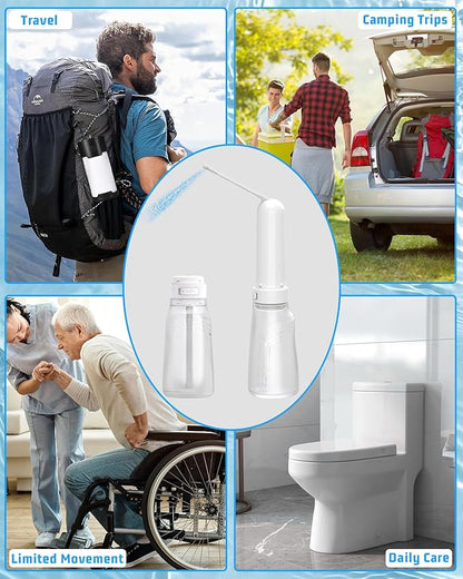 Portable Bidet for Travel with 400ml Bottle, Rechargeable Electric Travel Bidet with 3 Pressure Modes, Waterproof Handheld Bidet Sprayer for Women Men Baby Cleaning