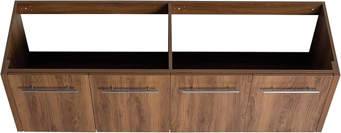 60 Inch Floating Bathroom Vanity,60" Bathroom Vanity Without Sink,Modern Bathroom Vanity Cabinet,Brown Wall Mounted Cabinet(Sink Basin Not Included)