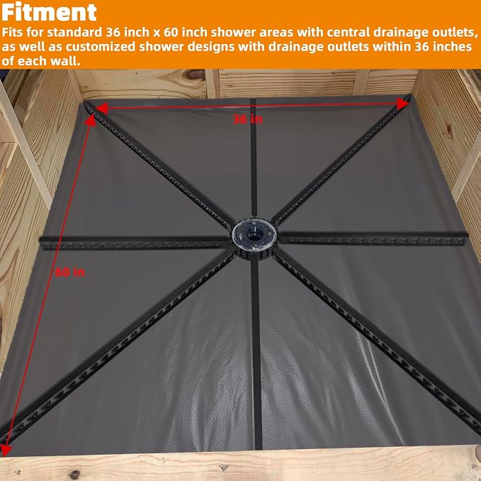 Pitch Shower Kit Pre Sloped Shower Pan Kit for Pitch,Quick Shower Stick Kit | For Shower Floor Mortar Bed with Water Drainage Slope,Shower Slope Kit with Center Ring & 8 Float Sticks Shower Slope System
