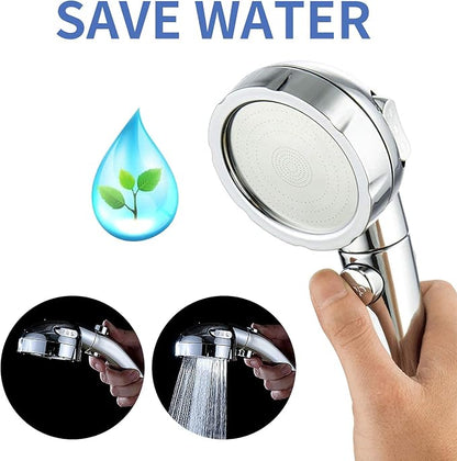 SINGSUO High Pressure Handheld Shower Head with On Off Switch (Chrome) | Detachable Shower Head, 3 Spray Modes Shower Massager Handheld with Hose and Adjustable Angle Bracket