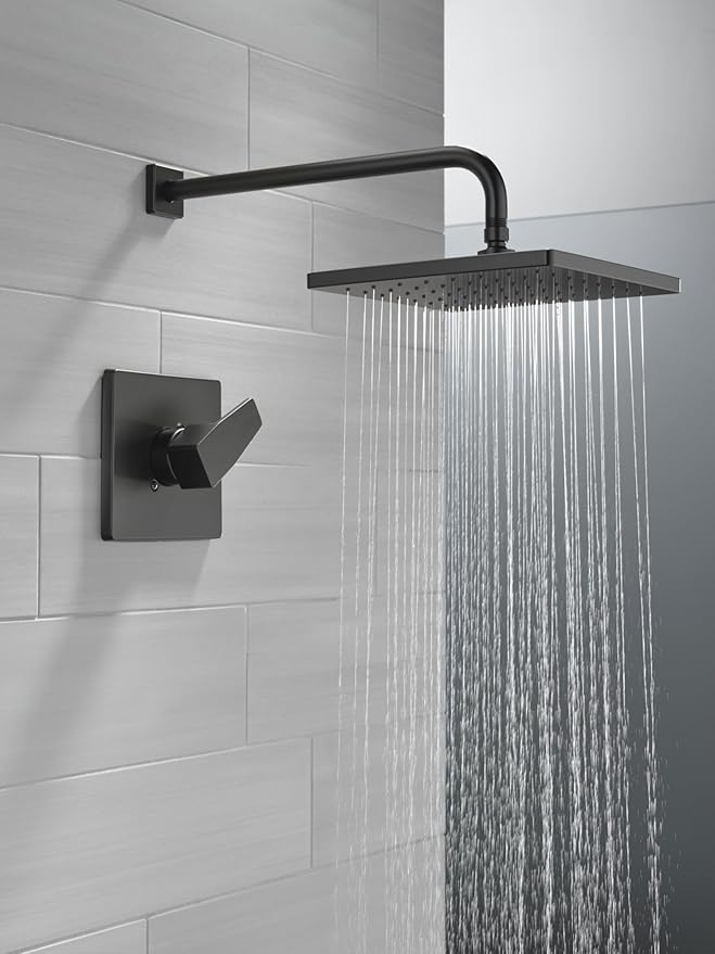Delta Faucet Modern Raincan Square Single-Function Shower Valve Trim Kit Brushed Nickel, Shower Faucet Set, Rainfall Shower Head, Spotshield Stainless T14268-SP-PP (Valve Not Included)