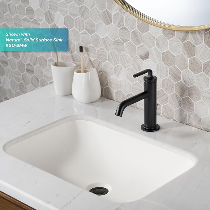 KRAUS Ramus Single Handle Bathroom Sink Faucet with Lift Rod Drain in Brushed Gold, KBF-1221BG