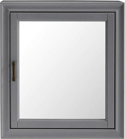 Crosley Furniture Tara Wall Mounted Bathroom Mirror and Medicine Cabinet, Vintage Gray