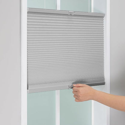 DEZ FURNISHINGS Cordless 1" Light Filtering Top Down Bottom Up Cellular Shade, 48"W x 64"H, Gray Cloud