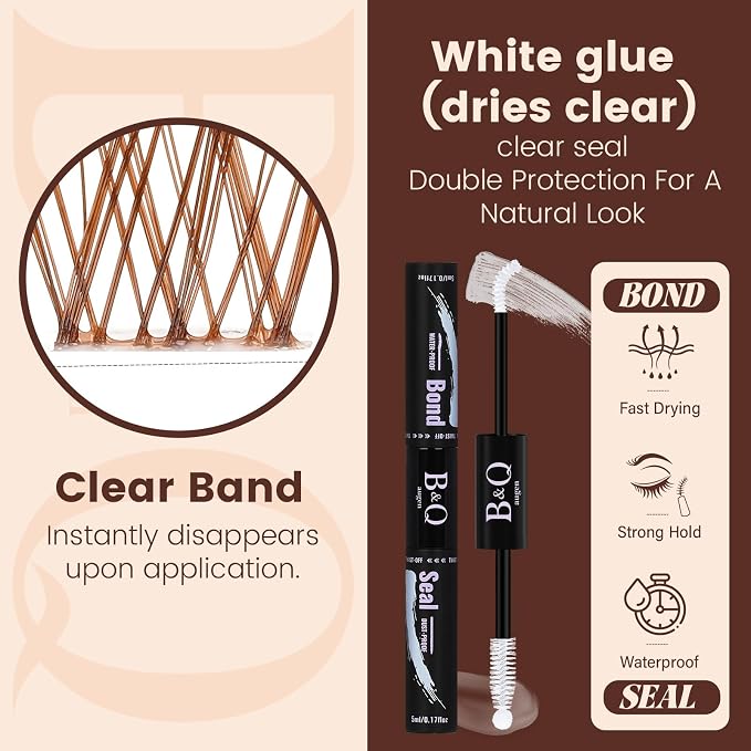 B&Q Brown Lash Clusters Kit Natural Mochalash Clusters 03, Wispy Eyelash Clusters Kit C-Curl Cluster Eyelash Extensions 8-16mm Brown Lash Eyelashes Kit for Fair/Dark Hair(Mochalash 03 Set)