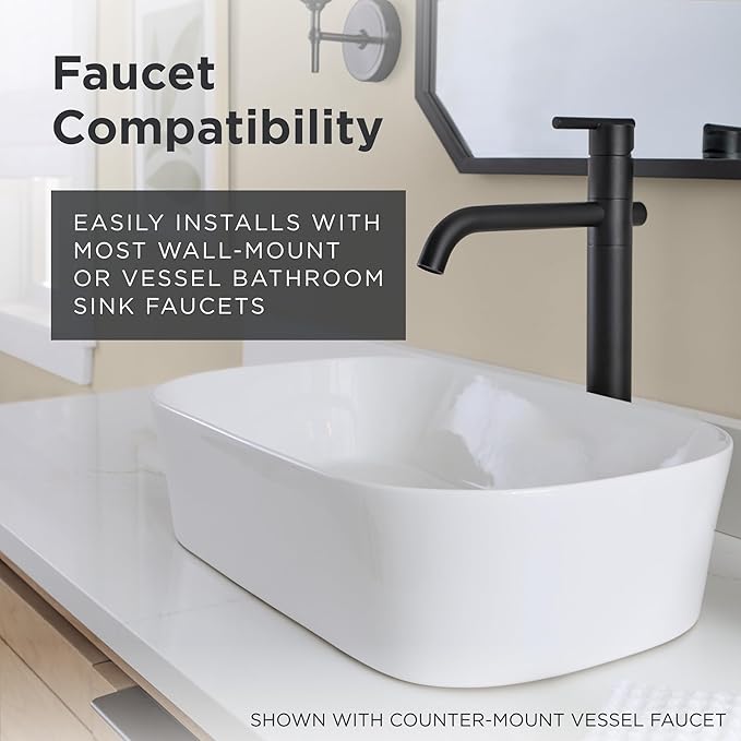 Gerber Cymira 23 in. Oval Vessel Bathroom Sink, Above-Counter Glazed White Fireclay Ceramic Vanity Sink, Modern Transitional Basin Sink Bowl, G0013777